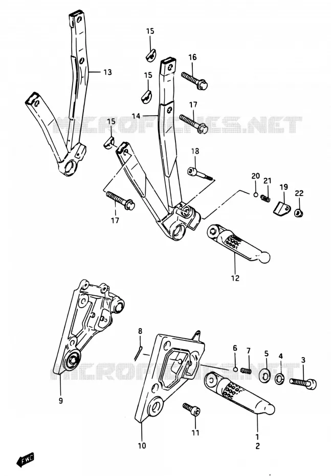 REPOSE PIED Suzuki MOTO 250 RG 1987  RG250 H/RG250F H