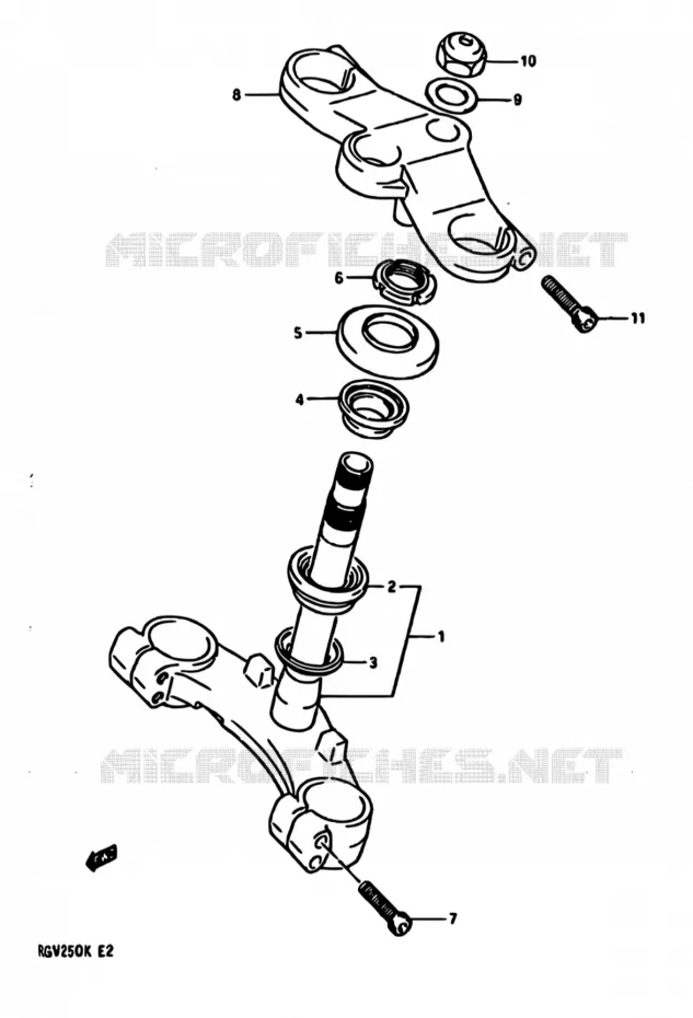 COLONNE DE DIRECTION Suzuki MOTO 250 RG 1989  RGV250 K