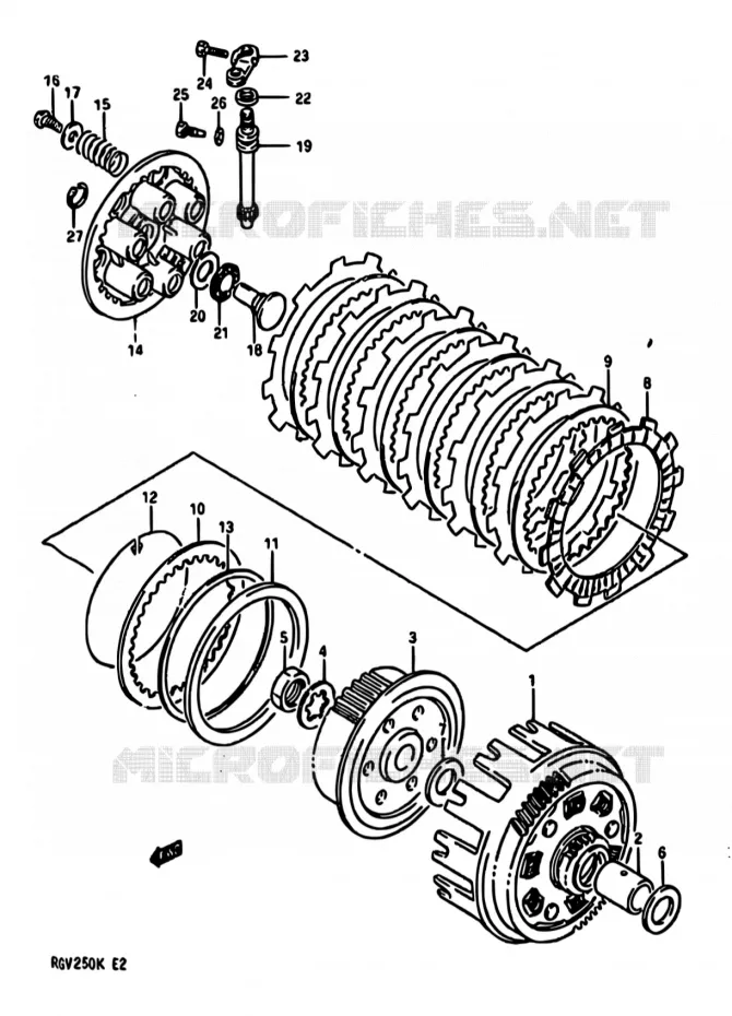 EMBRAYAGE Suzuki MOTO 250 RG 1989  RGV250 K