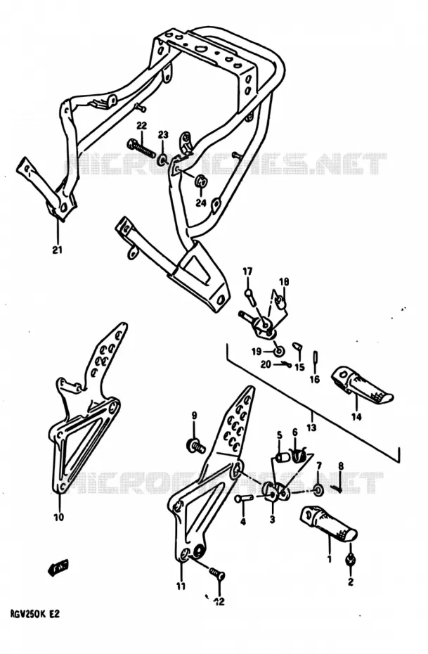 REPOSE PIED Suzuki MOTO 250 RG 1989  RGV250 K