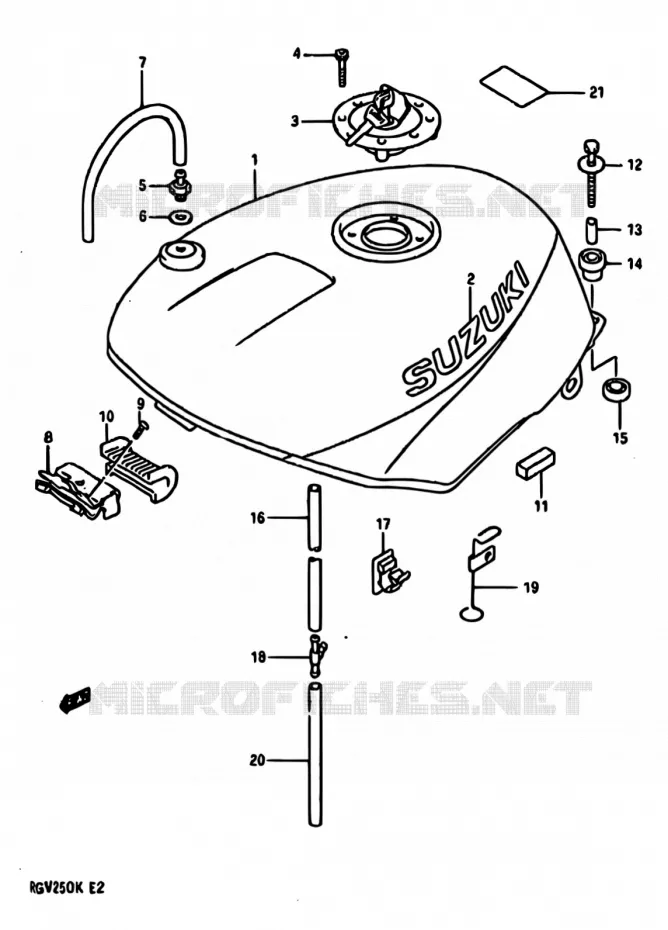 RESERVOIR D'ESSENCE Suzuki MOTO 250 RG 1989  RGV250 K