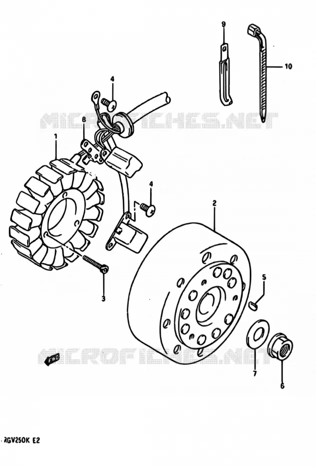 ALLUMAGE ROTOR - STATOR Suzuki MOTO 250 RG 1989  RGV250K(E24)