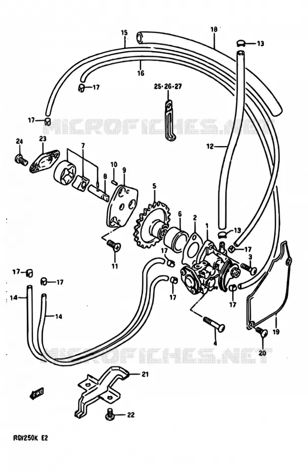 POMPE A HUILE Suzuki MOTO 250 RG 1989  RGV250K(E24)