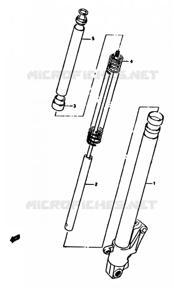 AMORTISSEUR AVANT (E02,E21,E22,E24) Suzuki MOTO 250 RG 1990  RGV250L(E24)