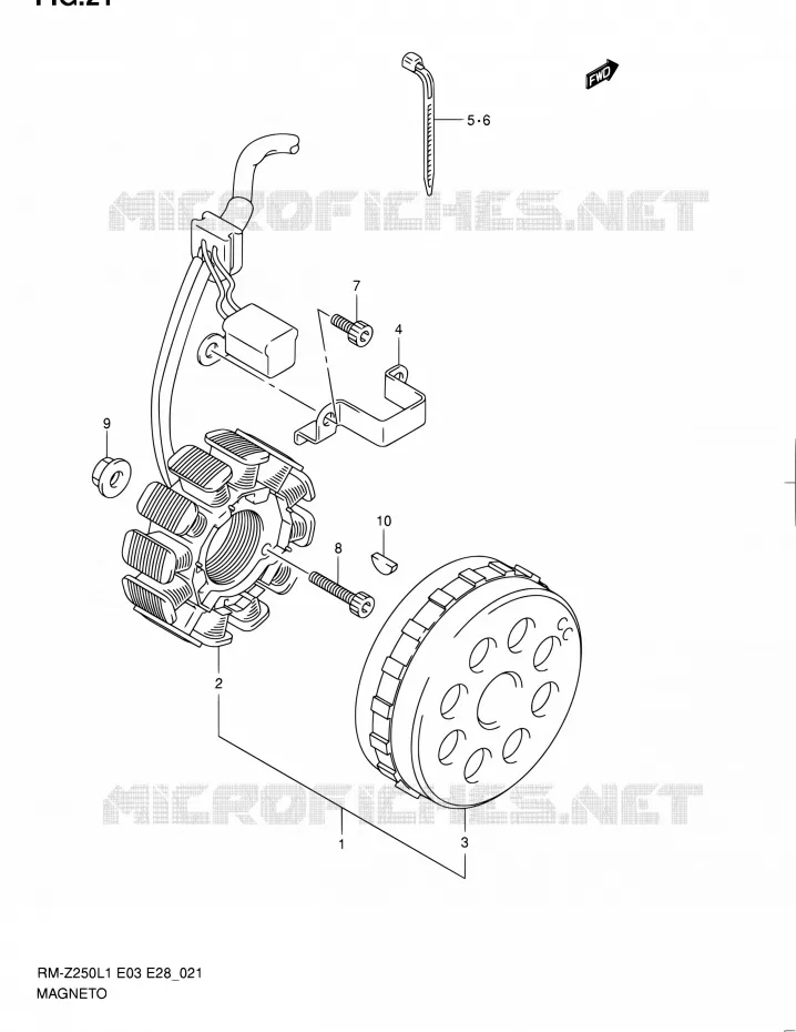 ALLUMAGE ROTOR - STATOR Suzuki MOTO 250 RM-Z 2011  RM-Z250 L1 (E03,E28,E33)