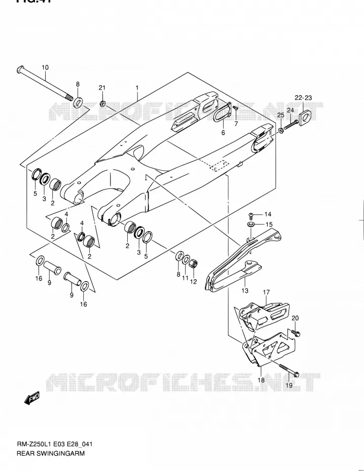 BRAS OSCILLANT ARRIERE Suzuki MOTO 250 RM-Z 2011  RM-Z250 L1 (E03,E28,E33)
