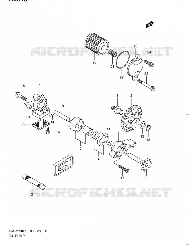 POMPE A HUILE Suzuki MOTO 250 RM-Z 2012  RM-Z250 L1 (E03,E28,E33)