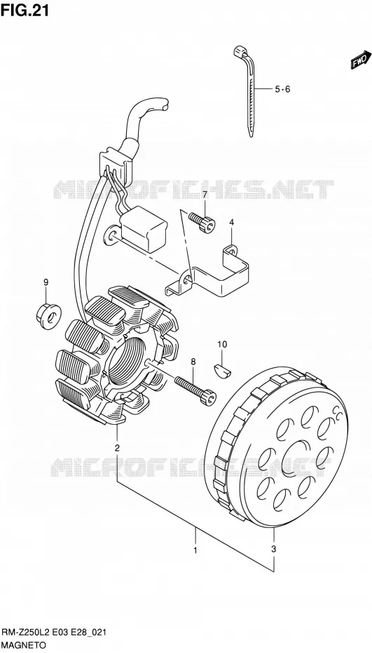 ALLUMAGE ROTOR - STATOR Suzuki MOTO 250 RM-Z 2012  RM-Z250 L2 (E03,E28,E33)