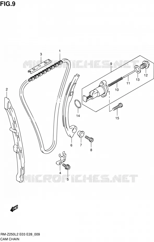 DISTRIBUTION Suzuki MOTO 250 RM-Z 2012  RM-Z250 L2 (E03,E28,E33)