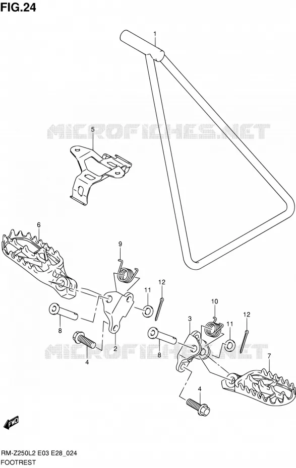 REPOSE PIED Suzuki MOTO 250 RM-Z 2012  RM-Z250 L2 (E03,E28,E33)