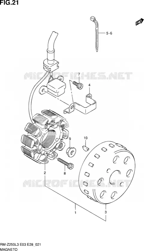 ALLUMAGE ROTOR - STATOR Suzuki MOTO 250 RM-Z 2013  RM-Z250 L3 (E03,E28,E33)