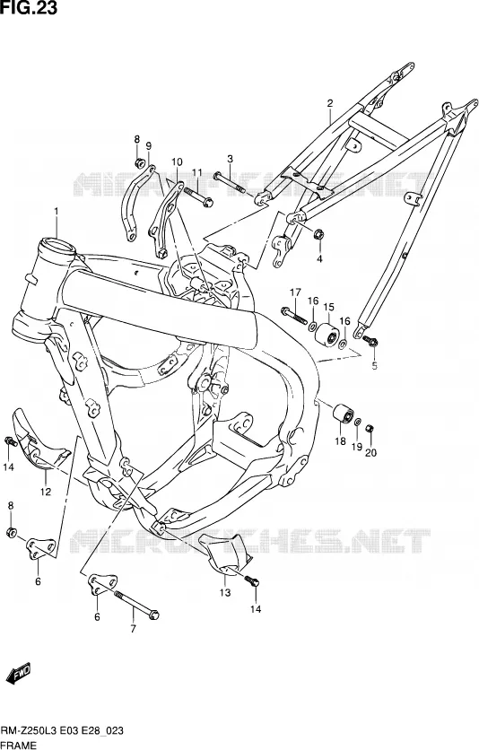 CADRE Suzuki MOTO 250 RM-Z 2013  RM-Z250 L3 (E03,E28,E33)