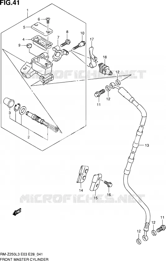 MAITRE CYLINDRE AVANT Suzuki MOTO 250 RM-Z 2013  RM-Z250 L3 (E03,E28,E33)