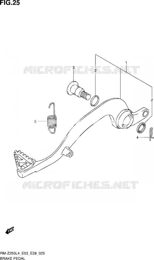 PEDALE DE FREIN Suzuki MOTO 250 RM-Z 2014  RM-Z250 L4 (E03,E28,E33)