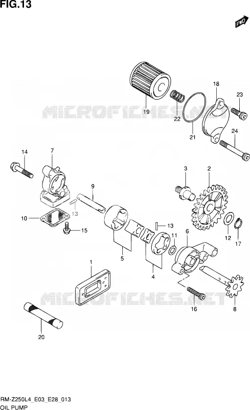 POMPE A HUILE Suzuki MOTO 250 RM-Z 2014  RM-Z250 L4 (E03,E28,E33)