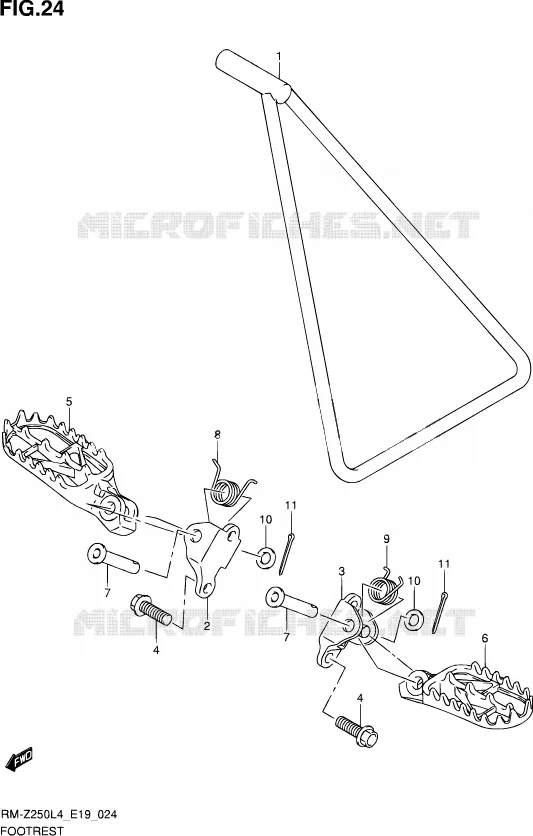 REPOSE PIED Suzuki MOTO 250 RM-Z 2014  RM-Z250 L4 (E19)