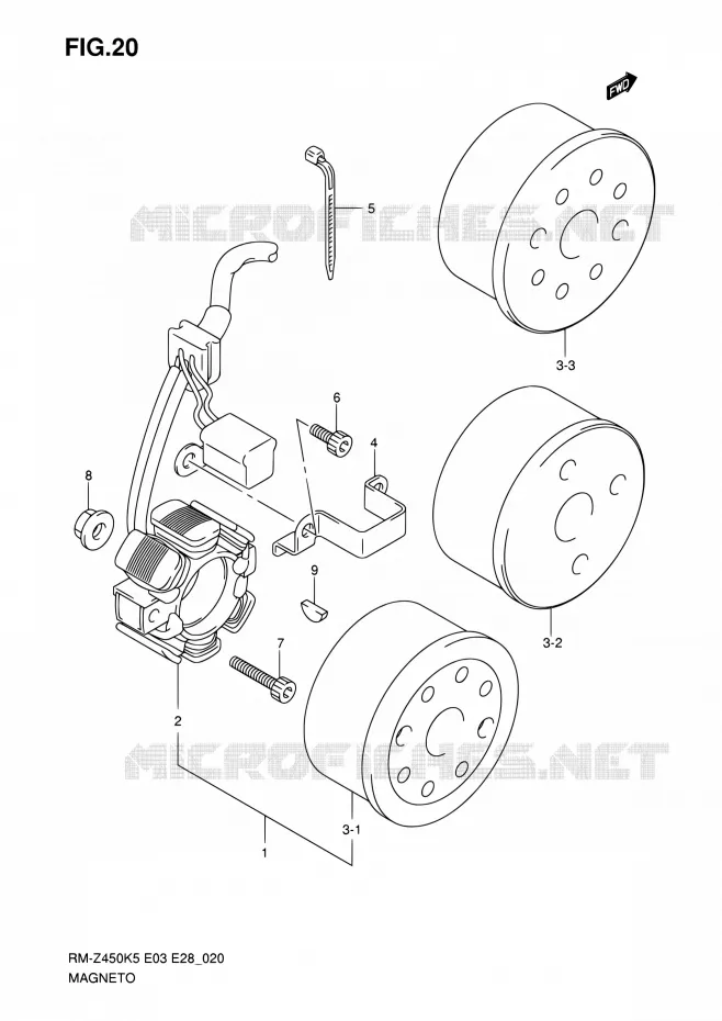 ALLUMAGE ROTOR - STATOR Suzuki MOTO 450 RM-Z 2006  RM-Z450 K6 (E03,E28,E33)