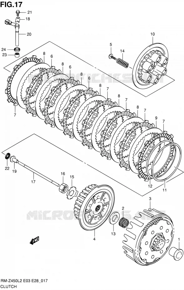 EMBRAYAGE Suzuki MOTO 450 RM-Z 2012  RM-Z450 L2 (E03,E28,E33)