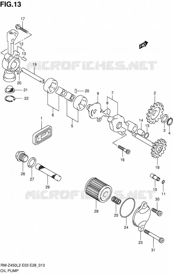POMPE A HUILE Suzuki MOTO 450 RM-Z 2012  RM-Z450 L2 (E03,E28,E33)