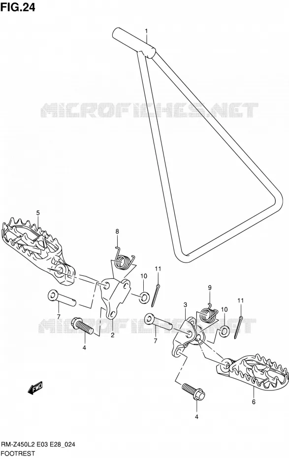 REPOSE PIED Suzuki MOTO 450 RM-Z 2012  RM-Z450 L2 (E03,E28,E33)