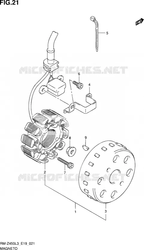 ALLUMAGE ROTOR - STATOR Suzuki MOTO 450 RM-Z 2012  RM-Z450 L3 (E19)