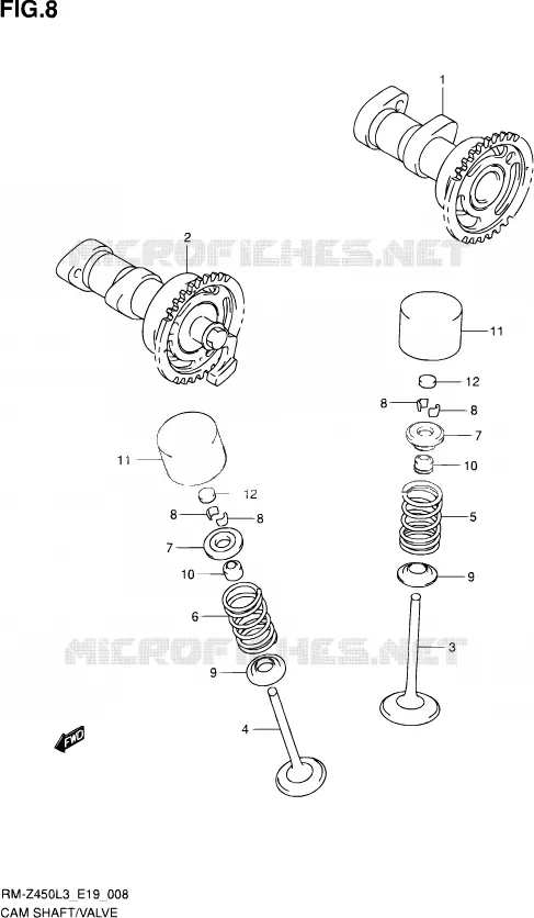 ARBRE A CAMES - VALVE Suzuki MOTO 450 RM-Z 2013  RM-Z450 L3 (E19)