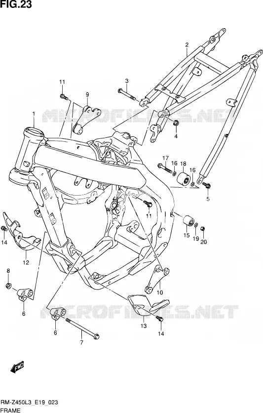 CADRE Suzuki MOTO 450 RM-Z 2012  RM-Z450 L3 (E19)