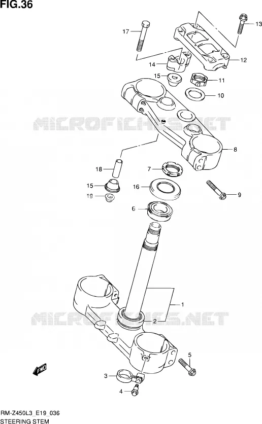 COLONNE DE DIRECTION Suzuki MOTO 450 RM-Z 2013  RM-Z450 L3 (E19)