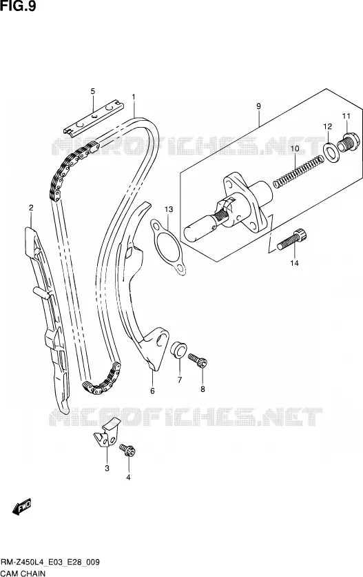 DISTRIBUTION Suzuki MOTO 450 RM-Z 2014  RM-Z450 L4 (E03,E28,E33)