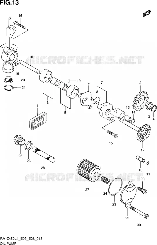 POMPE A HUILE Suzuki MOTO 450 RM-Z 2014  RM-Z450 L4 (E03,E28,E33)