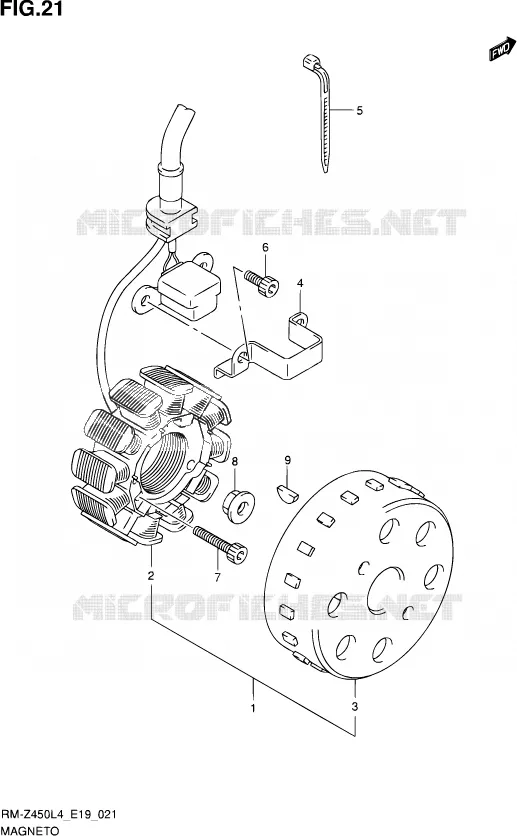ALLUMAGE ROTOR - STATOR Suzuki MOTO 450 RM-Z 2015  RM-Z450 L4 (E19)