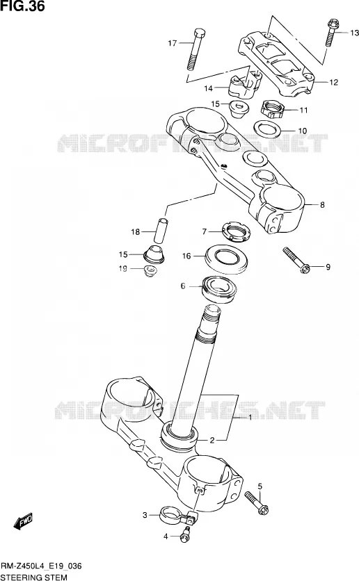 COLONNE DE DIRECTION Suzuki MOTO 450 RM-Z 2014  RM-Z450 L4 (E19)
