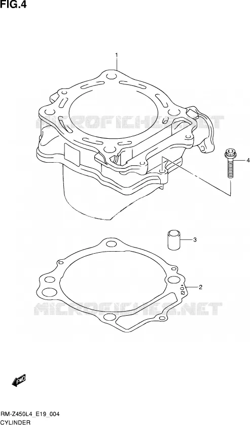 CYLINDRE Suzuki MOTO 450 RM-Z 2014  RM-Z450 L4 (E19)