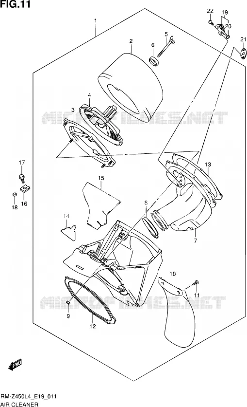 FILTRE A AIR Suzuki MOTO 450 RM-Z 2014  RM-Z450 L4 (E19)