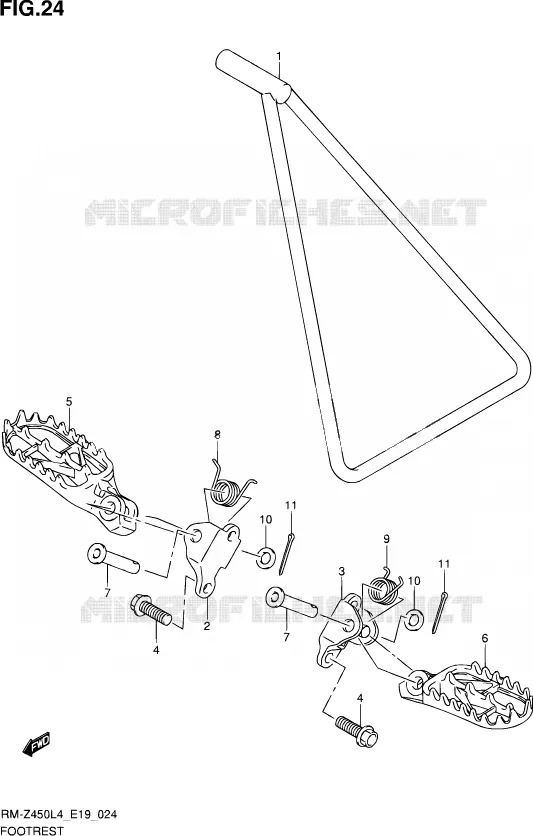 REPOSE PIED Suzuki MOTO 450 RM-Z 2014  RM-Z450 L4 (E19)