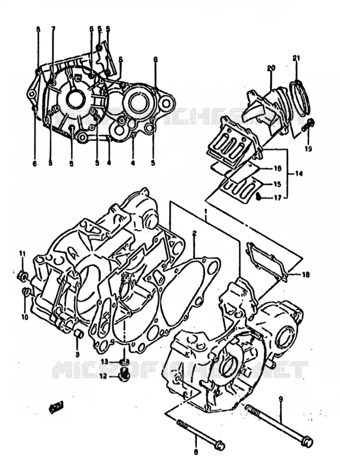 CARTER (MODELE R/S) Suzuki MOTO 250 RM 1995  RM250 S (E02,E04,E24,P37)