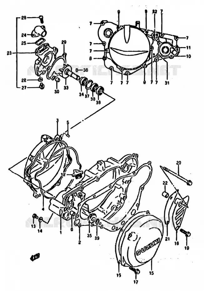 CARTER (MODELE R/S) Suzuki MOTO 250 RM 1995  RM250 S (E02,E04,E24,P37)