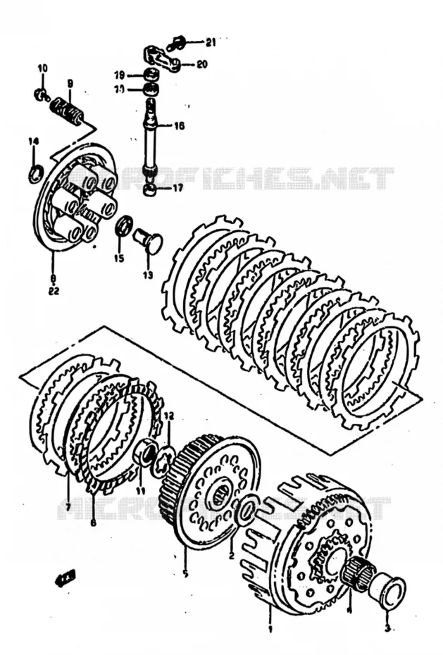 EMBRAYAGE (MODELE R/S) Suzuki MOTO 250 RM 1995  RM250 S (E02,E04,E24,P37)