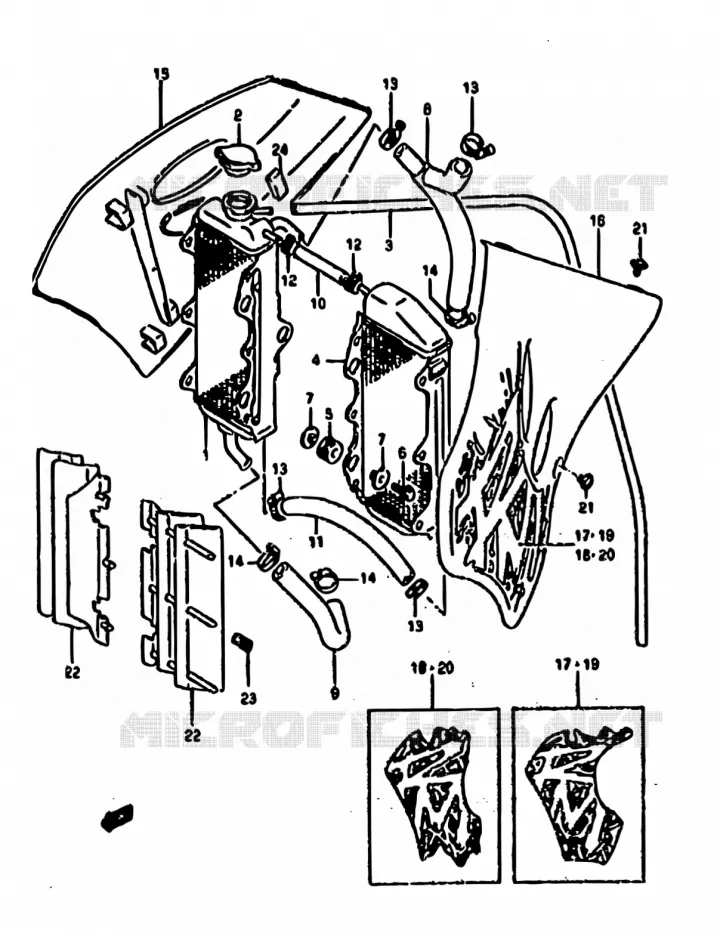 RADIATEUR Suzuki MOTO 250 RM 1995  RM250 S (E02,E04,E24,P37)