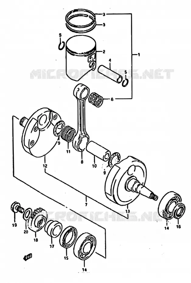 VILEBREQUIN (MODELE R/S) Suzuki MOTO 250 RM 1995  RM250 S (E02,E04,E24,P37)