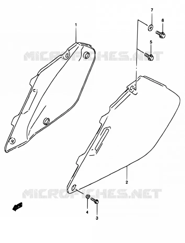 CARENAGES ARRIERE Suzuki MOTO 250 RM 2000  RM250 Y (E02,E04,E24)