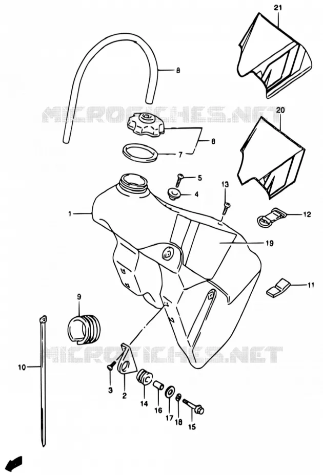 RESERVOIR D'ESSENCE Suzuki MOTO 250 RM 2000  RM250 Y (E02,E04,E24)