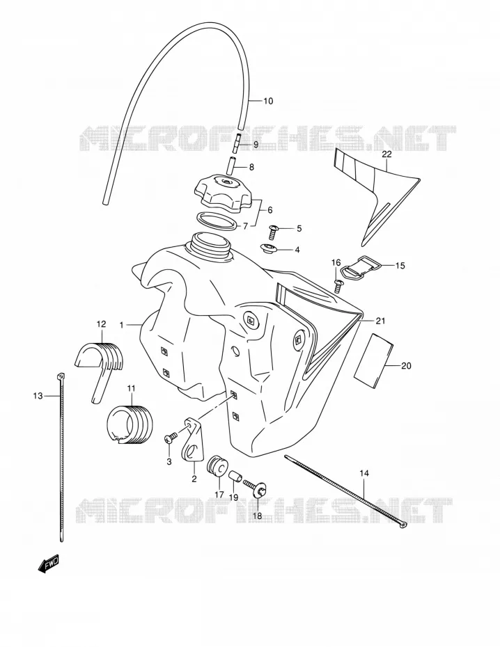 RESERVOIR D'ESSENCE Suzuki MOTO 250 RM 2002  RM250 K2 (E02,E04,E24)