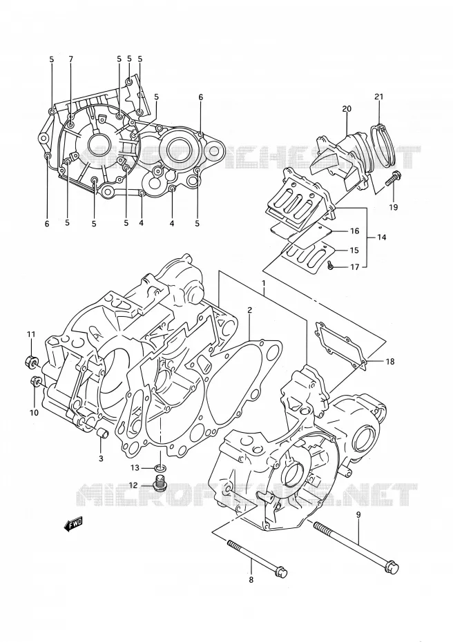 CARTER (MODELE R/S) Suzuki MOTO 250 RM 1995  RM250 S (E03,E28,E33)