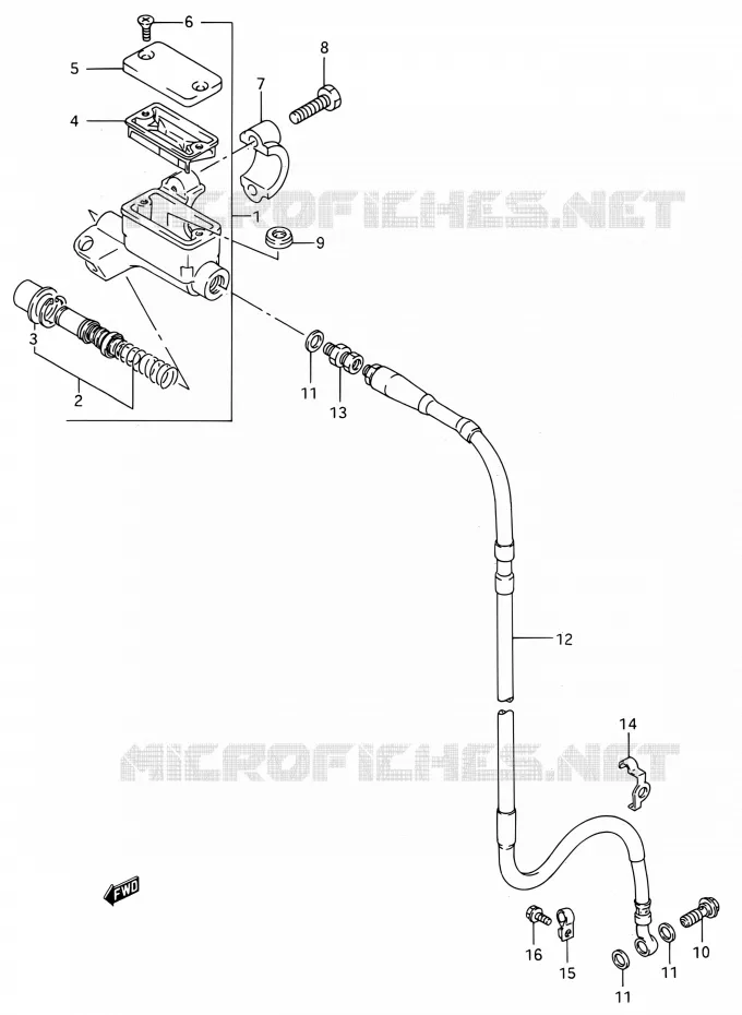 MAITRE CYLINDRE AVANT Suzuki MOTO 250 RM 1995  RM250 S (E03,E28,E33)