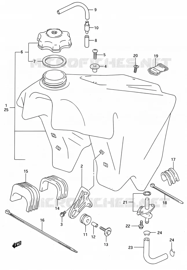 RESERVOIR D'ESSENCE (MODELE S) Suzuki MOTO 250 RM 1995  RM250 S (E03,E28,E33)
