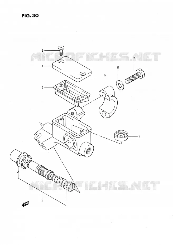 MAITRE CYLINDRE AVANT (MODELE G/H) Suzuki MOTO 80 RM 1987  RM80H(E01)