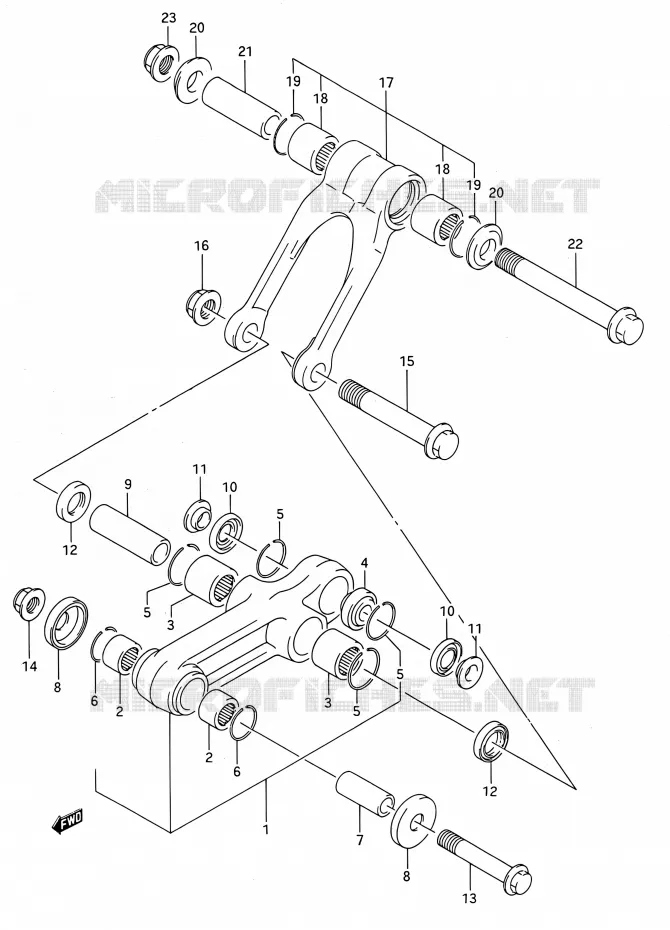 BIELLETTE D'AMORTISSEUR (MODELE L/M/N/P/R/S) Suzuki MOTO 80 RM 1995  RM80 S (E03,E28,E33)