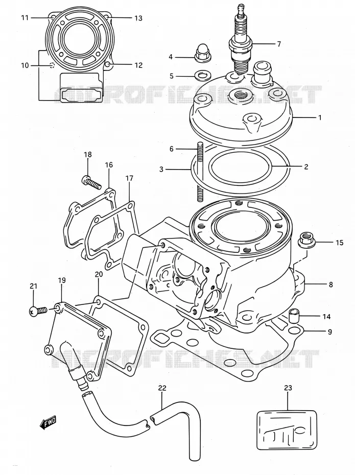 CYLINDRE (MODELE M/N/P/R/S) Suzuki MOTO 80 RM 1995  RM80 S (E03,E28,E33)