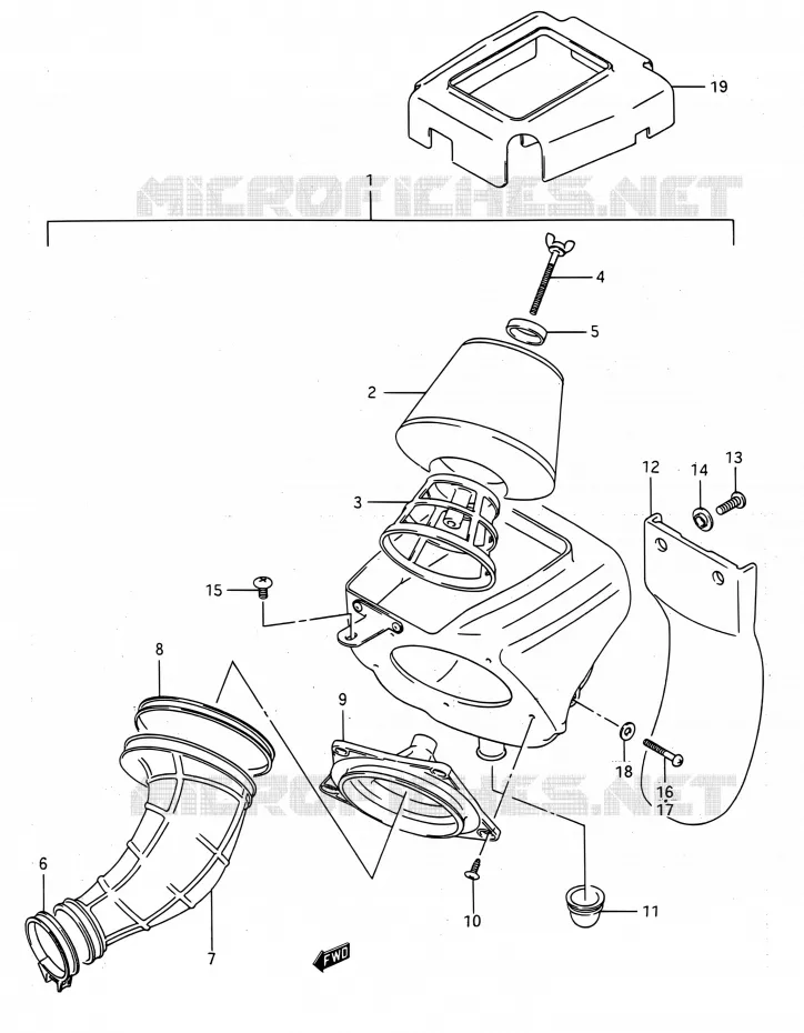 FILTRE A AIR (MODELE H/J/K/L/M/N/P/R/S) Suzuki MOTO 80 RM 1995  RM80 S (E03,E28,E33)